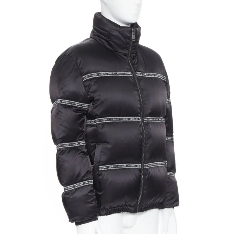Versace Black Ribbon Jacket Black Polyamide Never worn, with tag - Front View