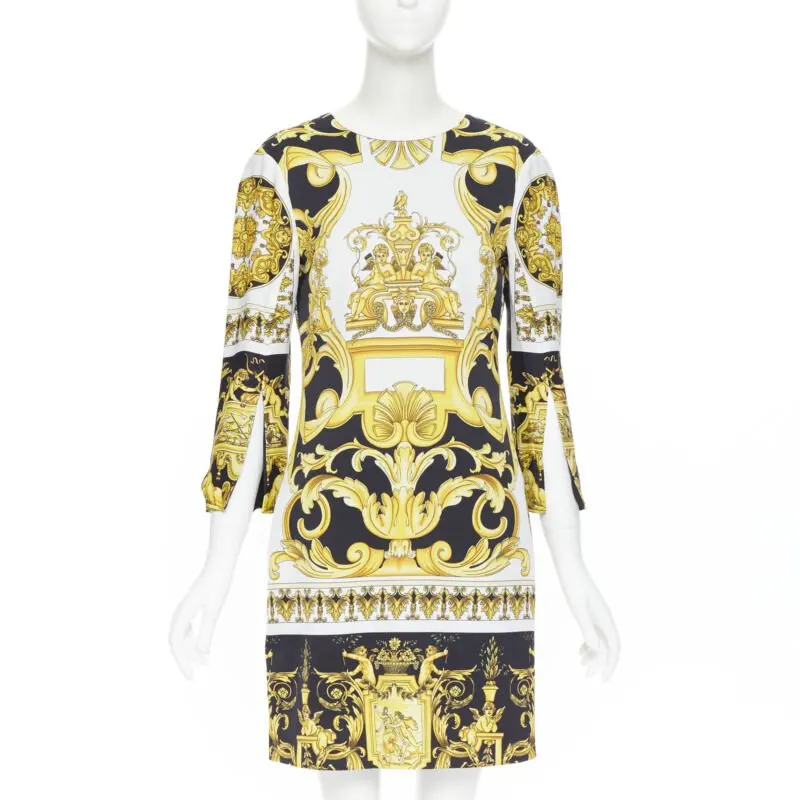 Versace Baroque dress Gold Viscose Never worn, with tag - Front View