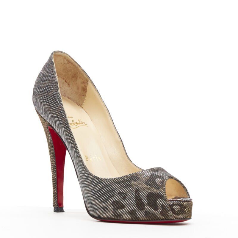 Christian Louboutin Leopard Print Platforms - Back view