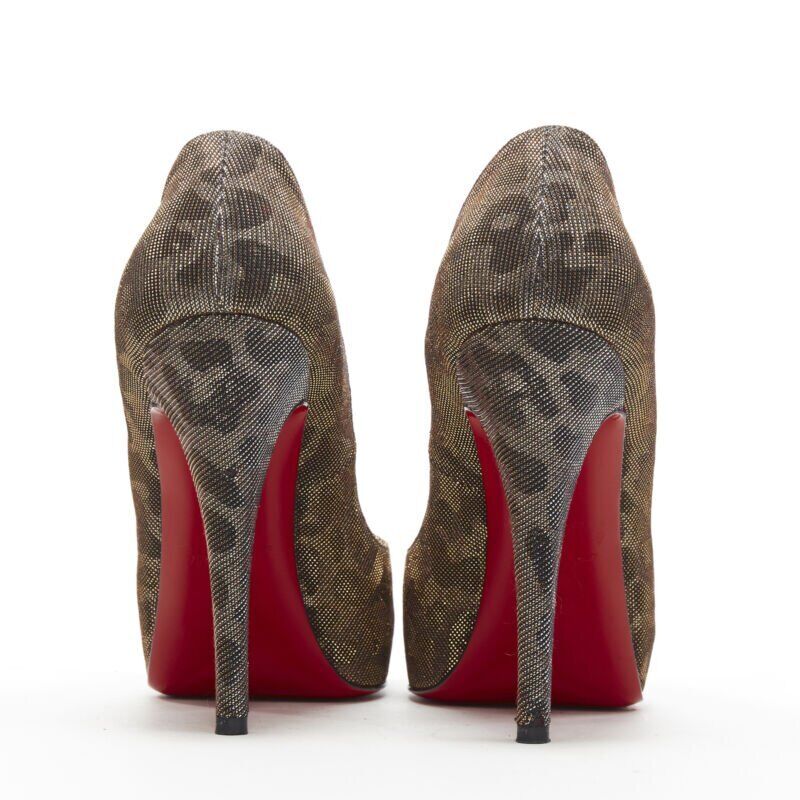 Christian Louboutin Leopard Print Platforms - Side view