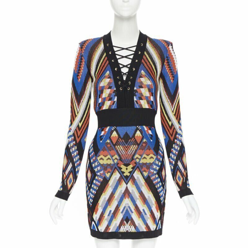 Balmain Tribal Knit Dress