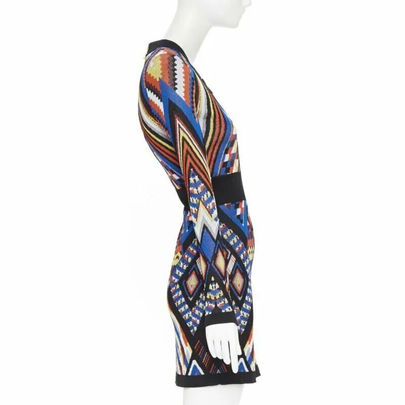 Balmain Tribal Knit Dress MultiColor Viscose Never worn - Model View
