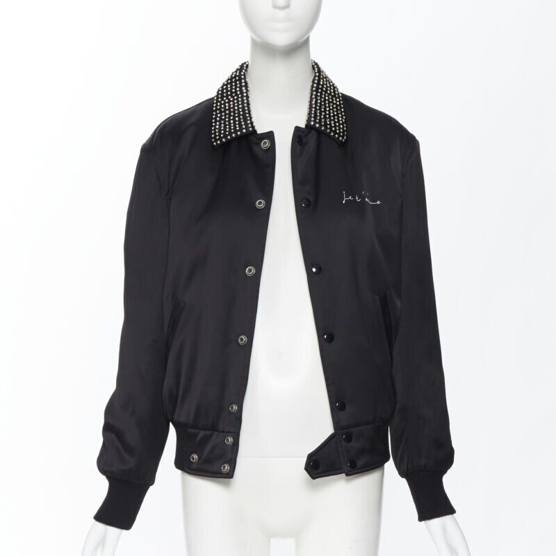 Saint Laurent Satin Crystal Bomber - Image 6