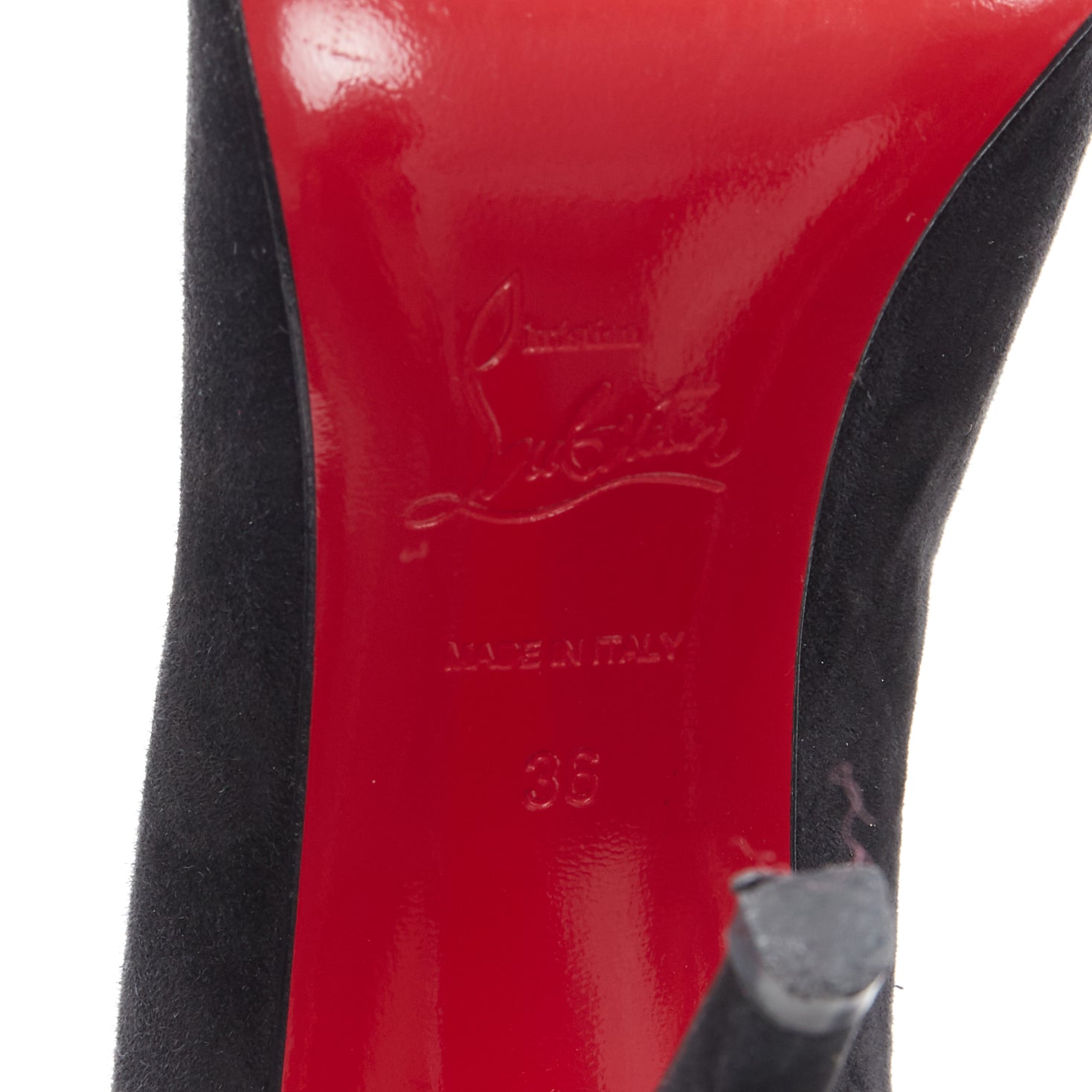 Christian Louboutin Swirl Cut High Bootie - Image 13