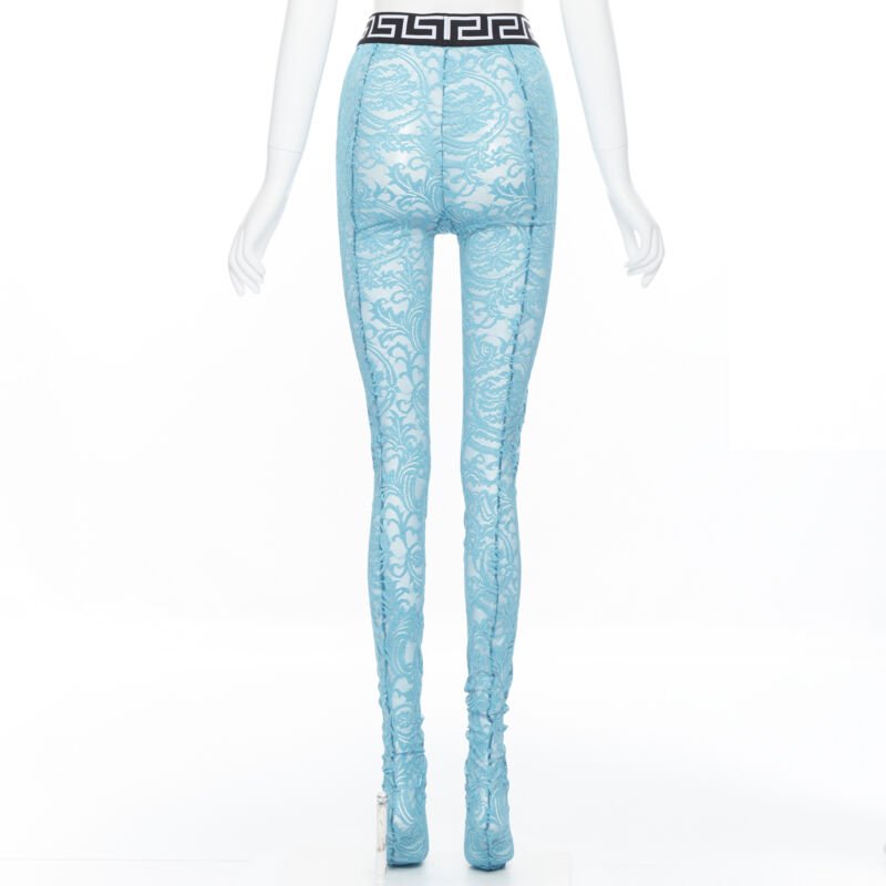 Versace Floral Lace Tights - Side view