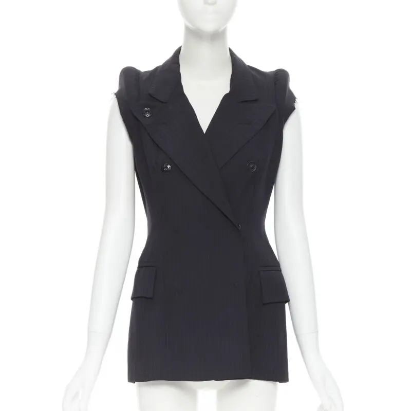 Maison Martin Margiela Deconstructed Shoulder Jacket Black Cotton Very good - Front View