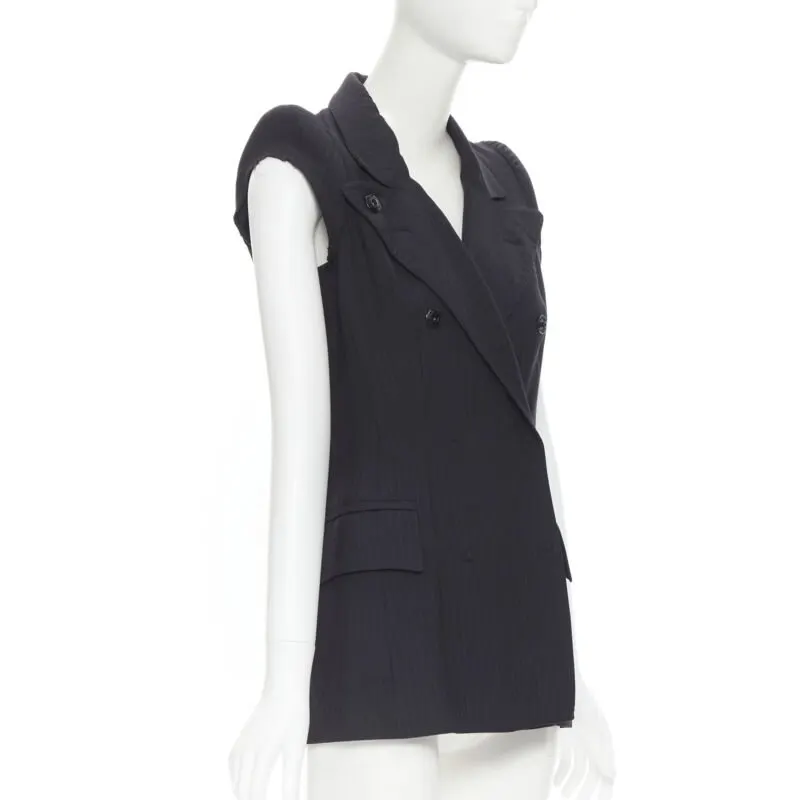 Maison Martin Margiela Deconstructed Shoulder Jacket Black Cotton Very good - Model View