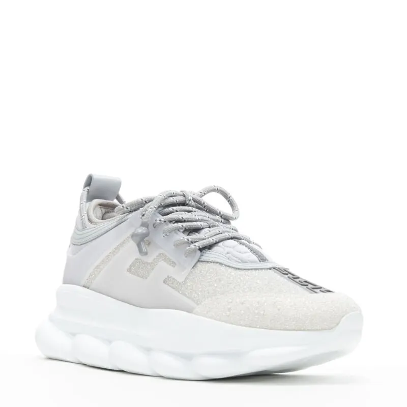 Versace Rhinestone Sneakers Silver Never worn - Inside View