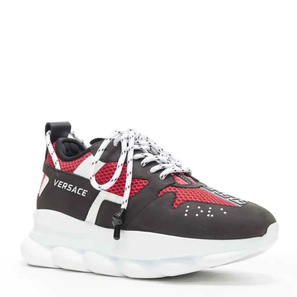 Versace Burgundy Spike Sneakers Black Never worn - Back View