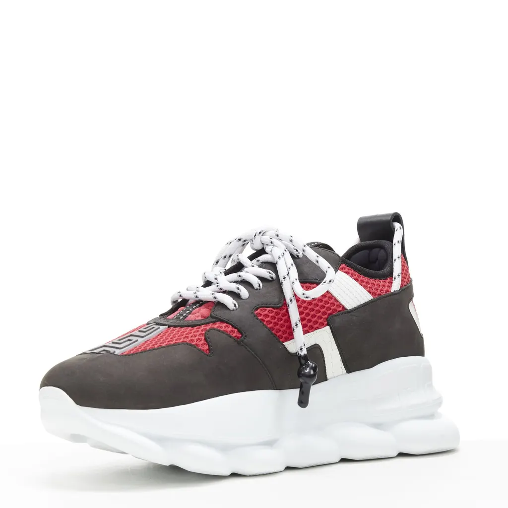 Versace Burgundy Spike Sneakers Black Never worn - Model View