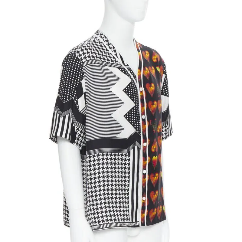 Versace Love Heart Shirt Black Silk Never worn, with tag - Inside View
