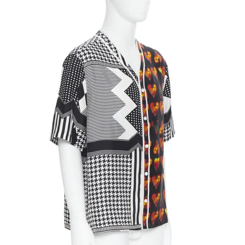 Versace Love Heart Shirt Black Silk Never worn, with tag - Inside View
