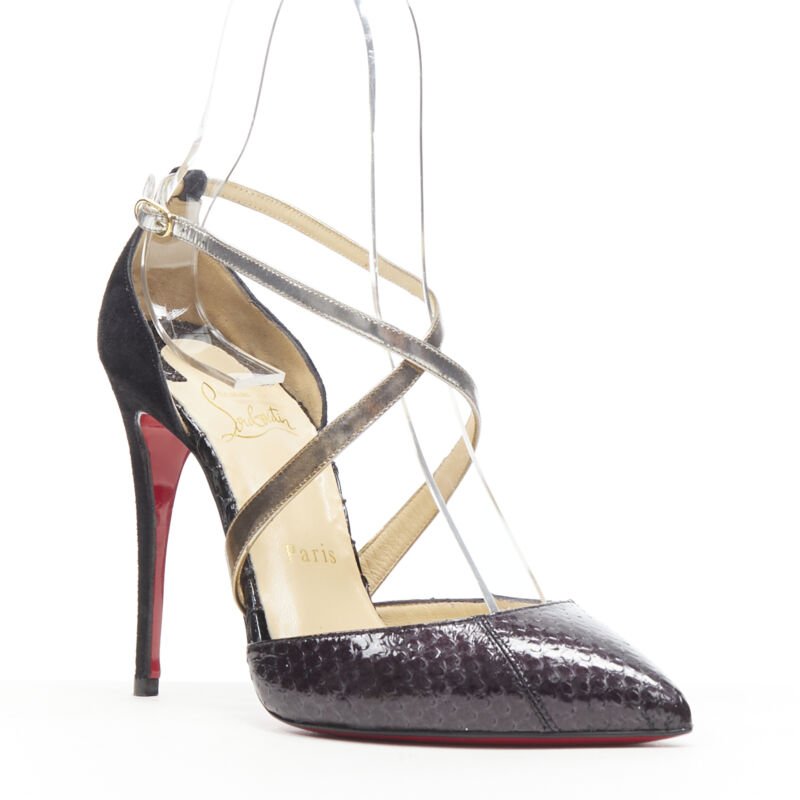 Christian Louboutin Metallic Cross Pumps - Back view