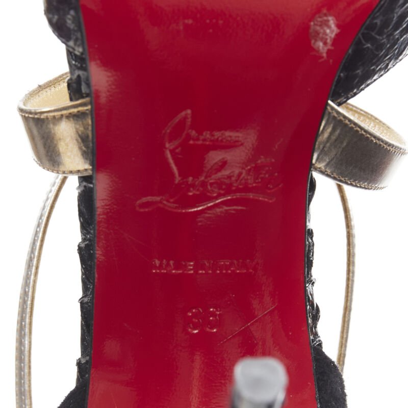Christian Louboutin Metallic Cross Pumps - Image 14
