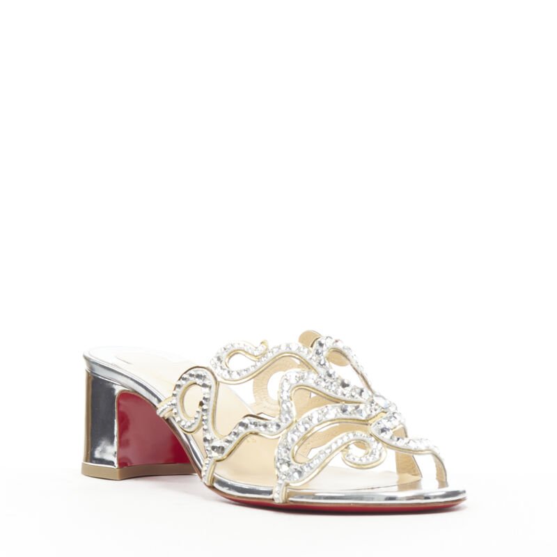 Christian Louboutin Crystal Mule Heels - Back view