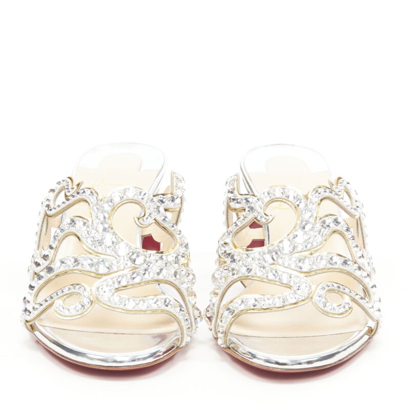 Christian Louboutin Crystal Mule Heels - Image 6