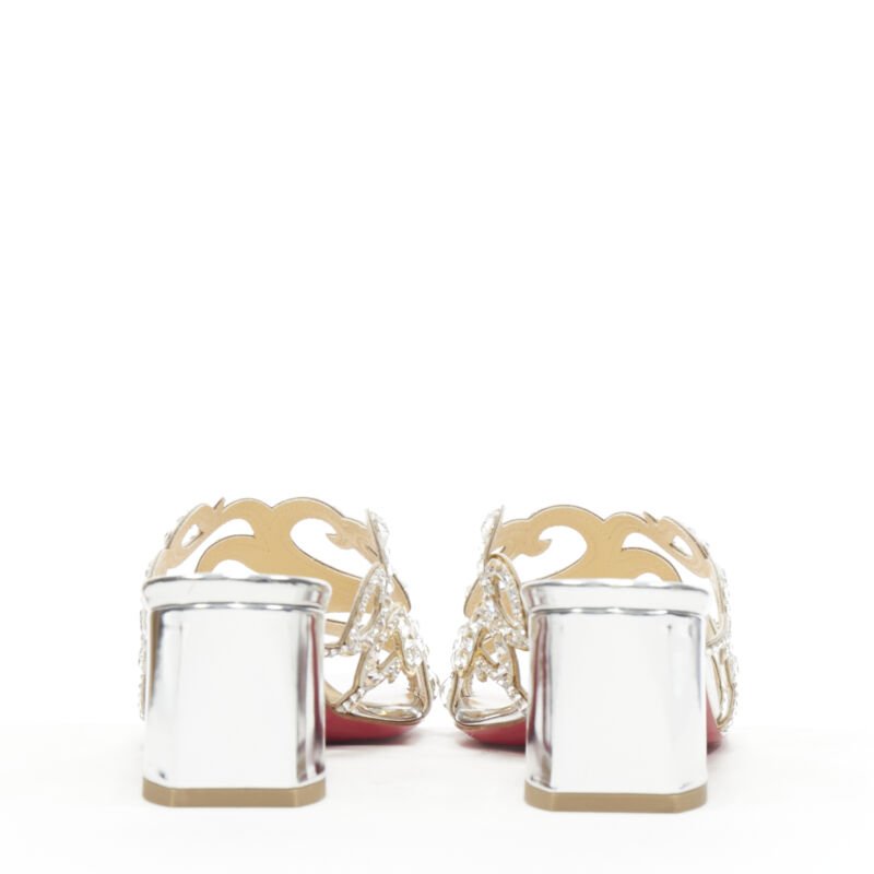 Christian Louboutin Crystal Mule Heels - Side view