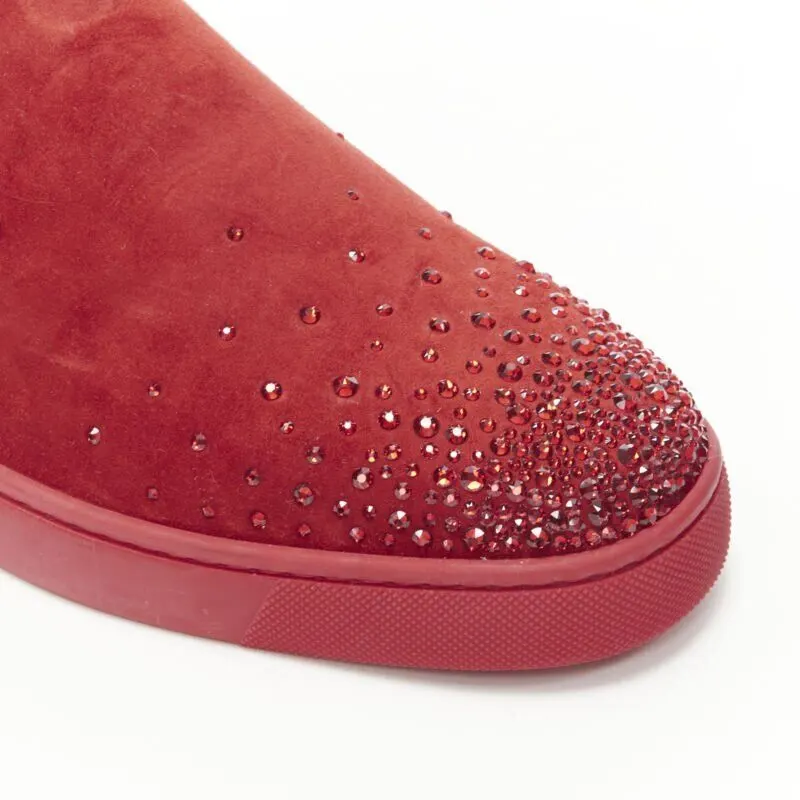 Christian Louboutin Dunk High Sneakers Red Suede Very good - Back View