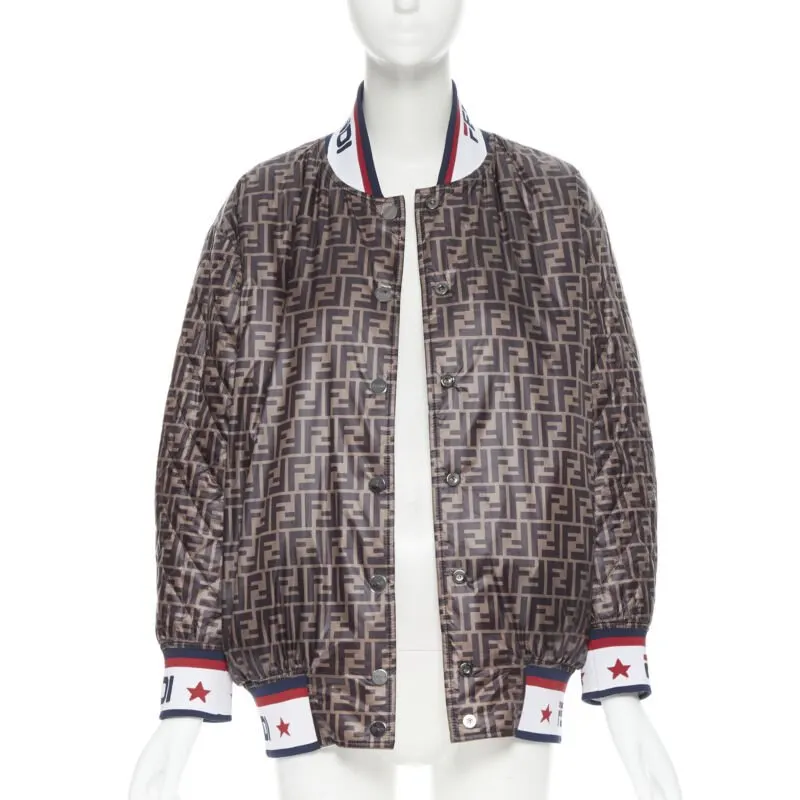 Fendi Colorblocked Silk Bomber White Silk Never worn, with tag - Front View