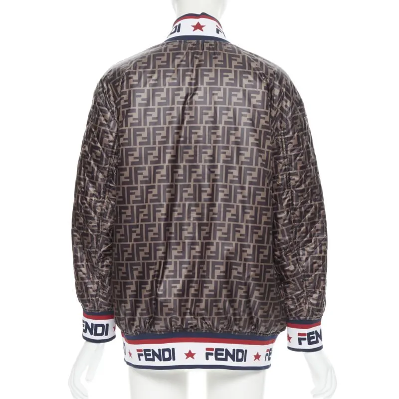 Fendi Colorblocked Silk Bomber White Silk Never worn, with tag - Box View