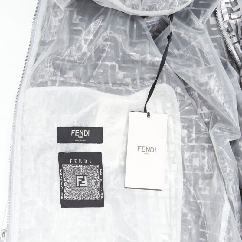 Fendi Silver Zucca Anorak - Image 12