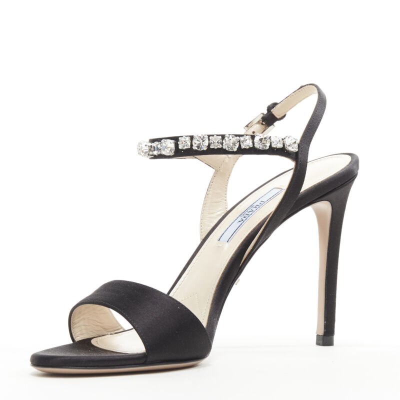 Prada Satin Crystal Sandals - Side view