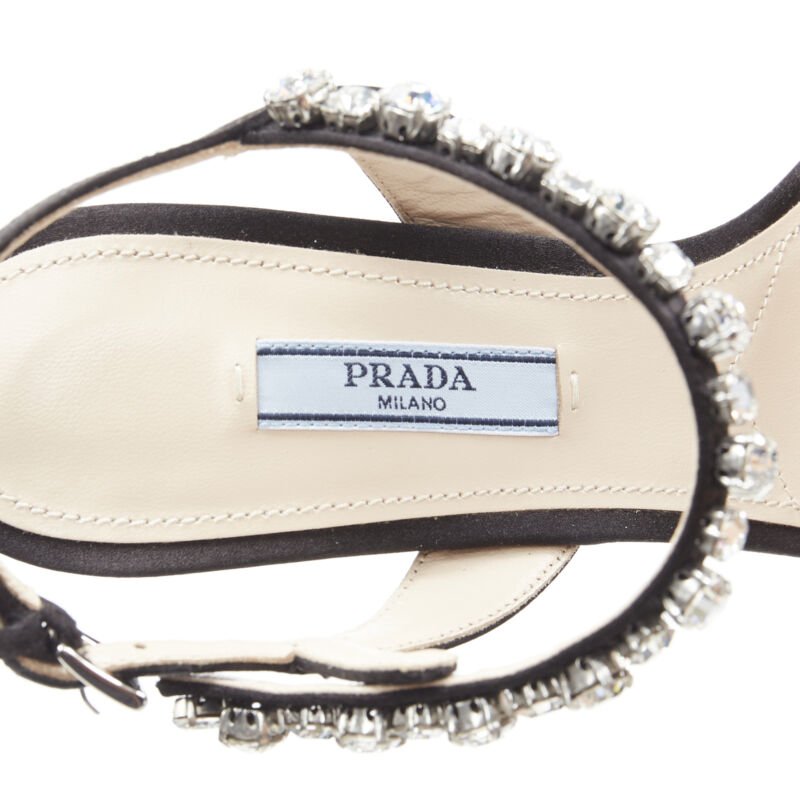 Prada Satin Crystal Sandals - Image 12