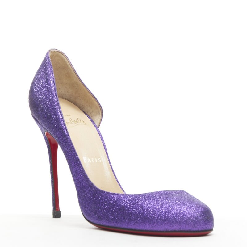 Christian Louboutin Glitter D'Orsay Pumps - Back view