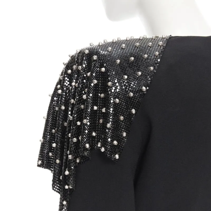 Saint Laurent Chainmail Dress Black Polyester Never worn, with tag - Back View