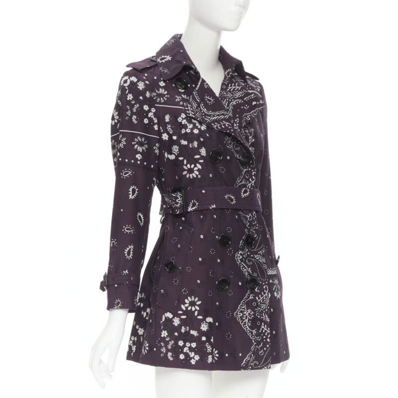 Burberry Purple Paisley Coat - 4