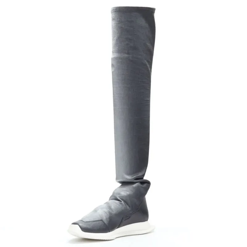 Rick Owens New Runner Stretch Stocking Black Leather Never worn - Box View
