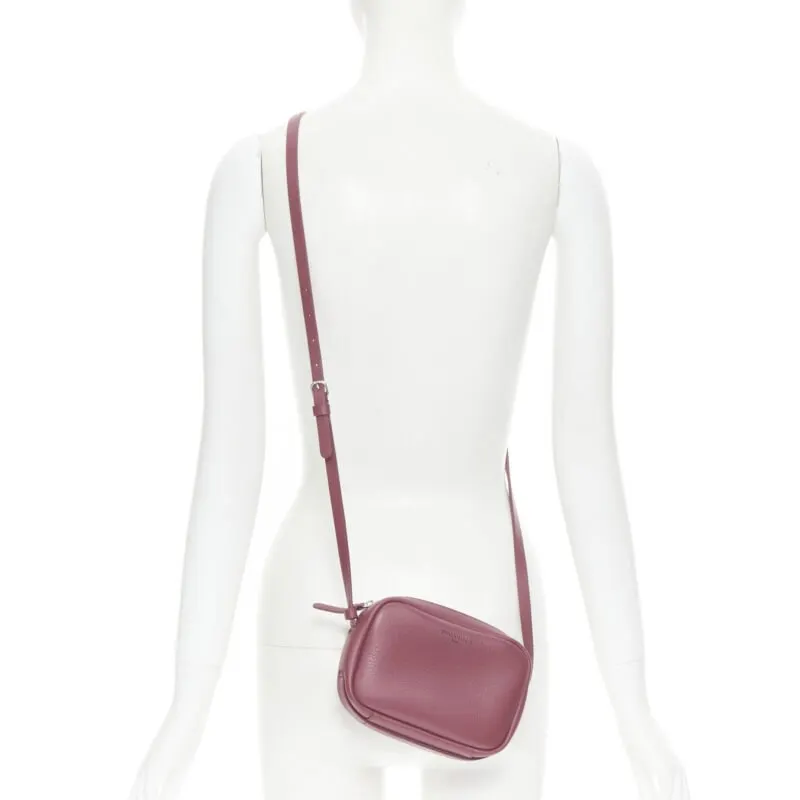 Balenciaga Black Logo Camera Bag Red Leather Never worn - Back View