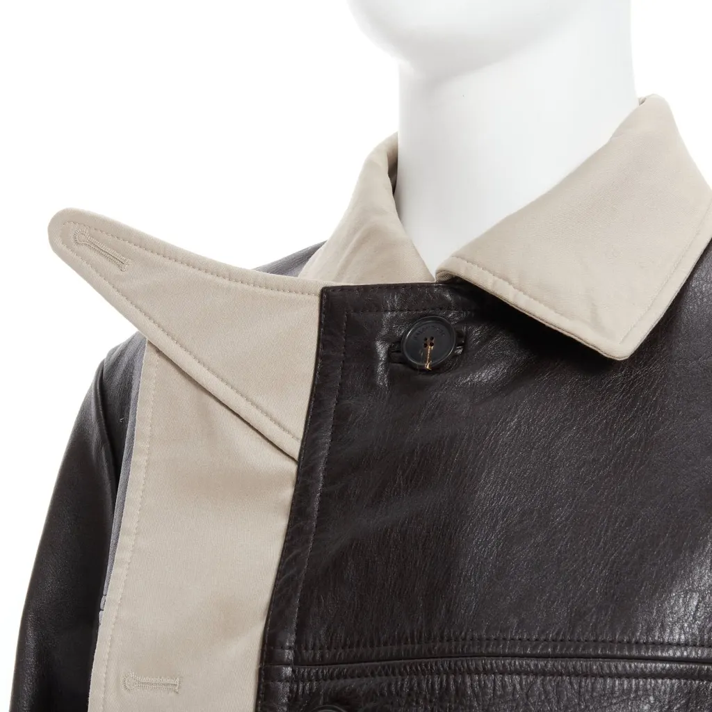 Balenciaga Fake Layering leather trench coat Black Leather Very good - Back View