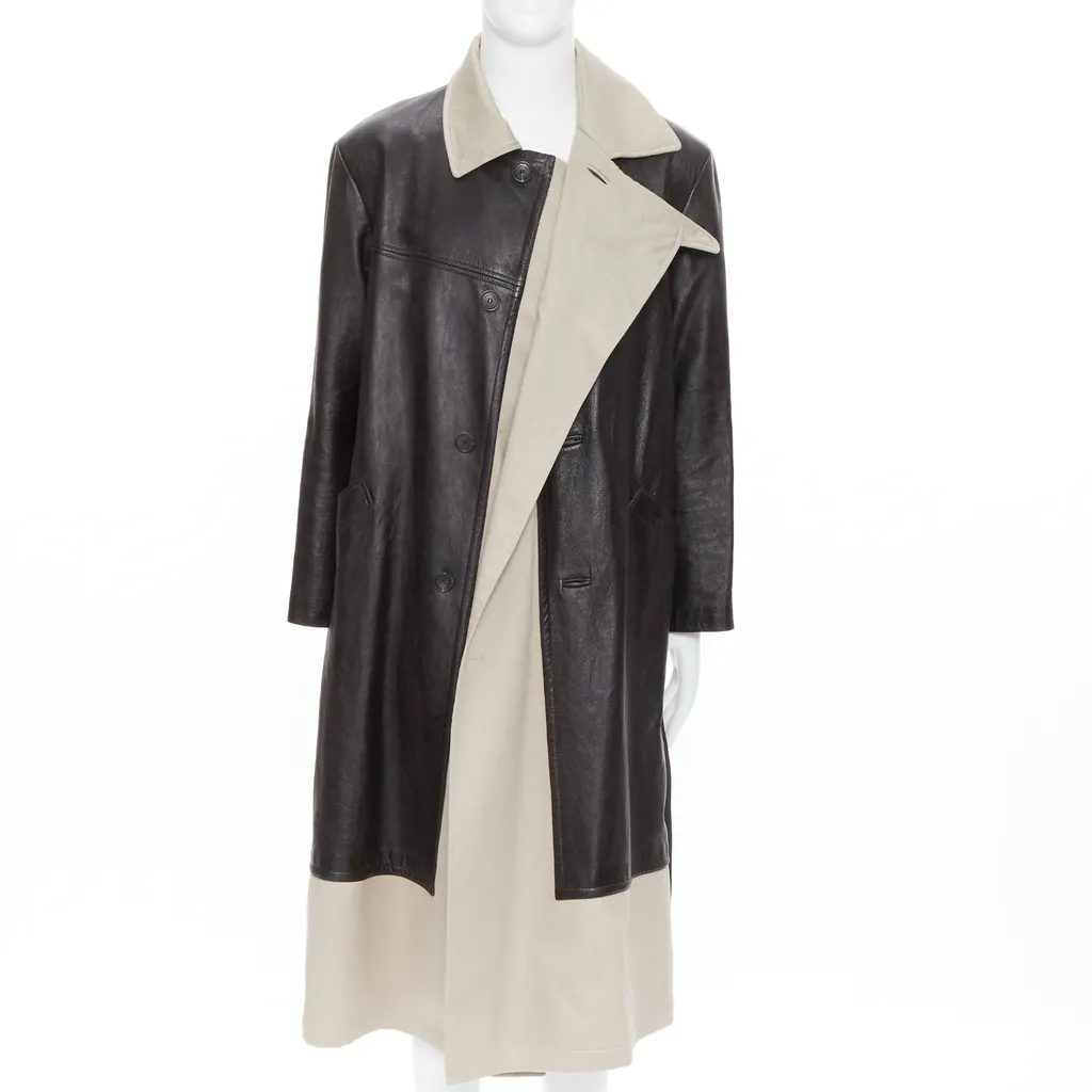 Balenciaga Fake Layering leather trench coat Black Leather Very good - Inside View
