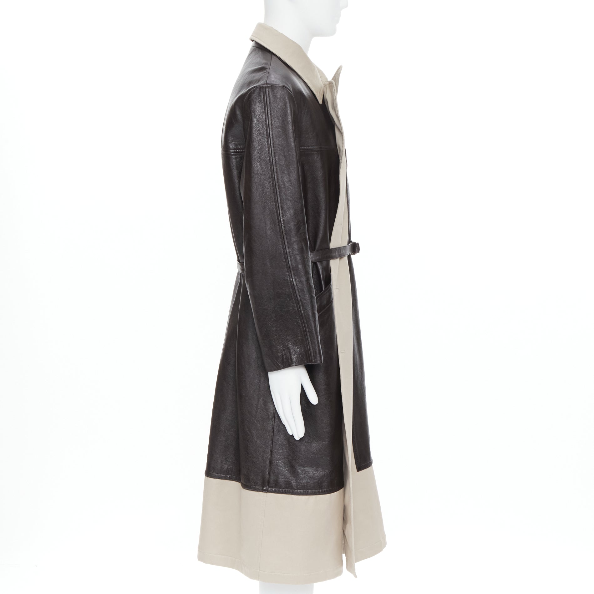 Balenciaga Fake Layering leather trench coat - Side view