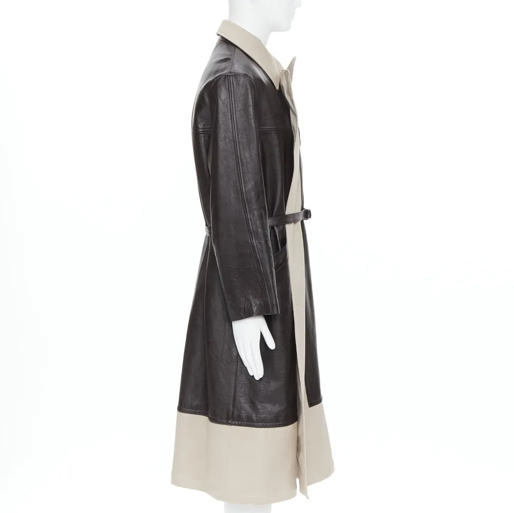 Balenciaga Fake Layering leather trench coat Black Leather Very good - Box View