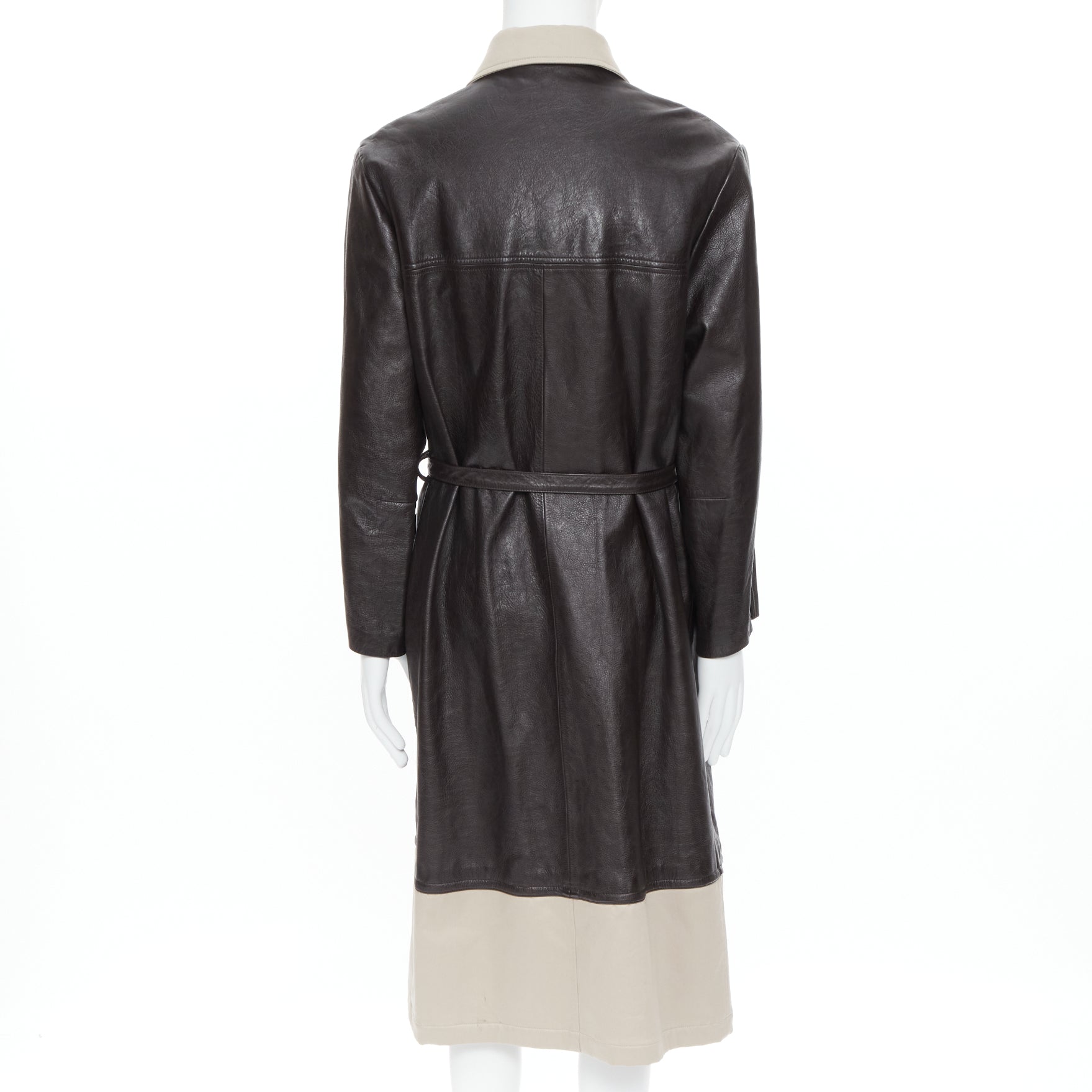 Balenciaga Fake Layering leather trench coat - Detail 1