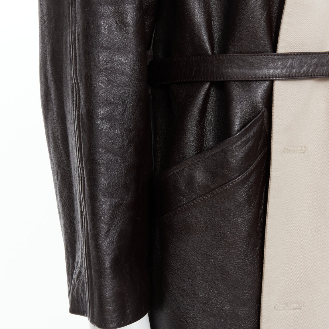 Balenciaga Fake Layering leather trench coat - Image 13