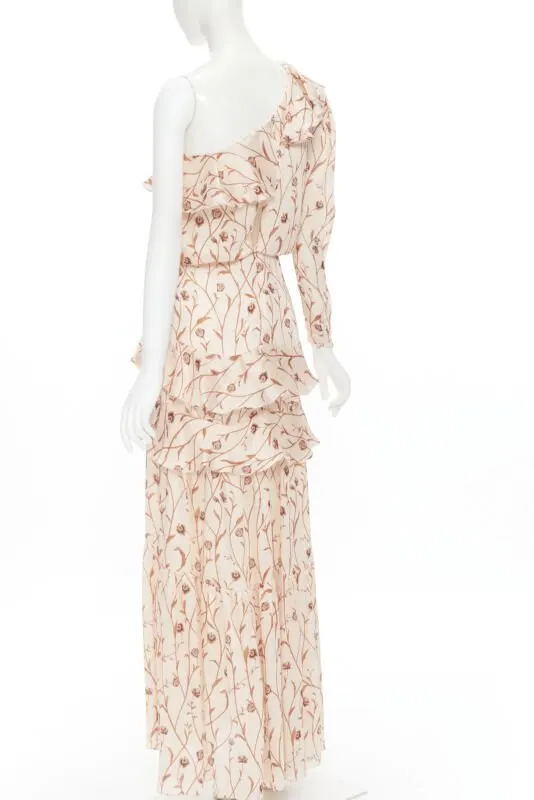 Johanna Ortiz Floral Tier Dress Beige Polyester Never worn - Box View