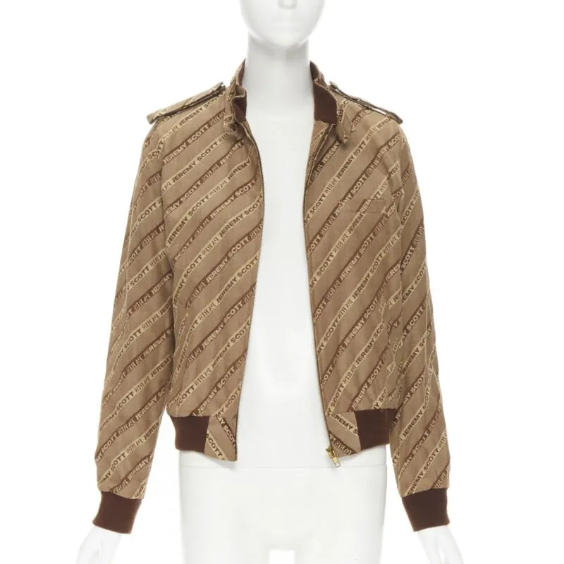 Jeremy Scott Brown Aviator Bomber Brown Cotton Never worn - Front View