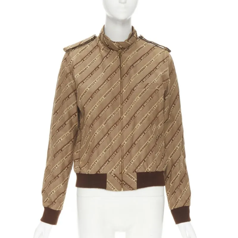 Jeremy Scott Brown Aviator Bomber Brown Cotton Never worn - Inside View