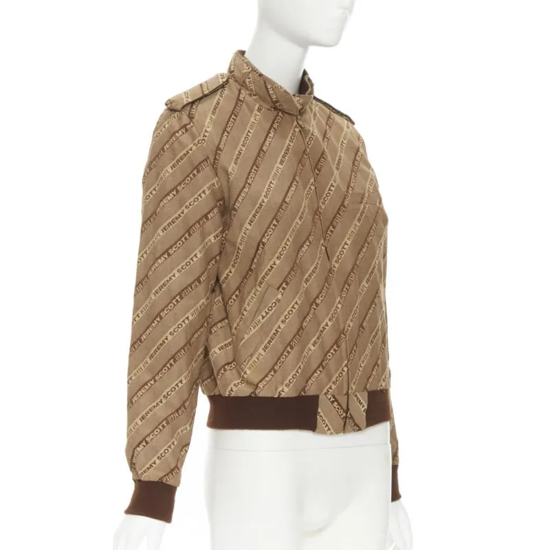 Jeremy Scott Brown Aviator Bomber Brown Cotton Never worn - Model View