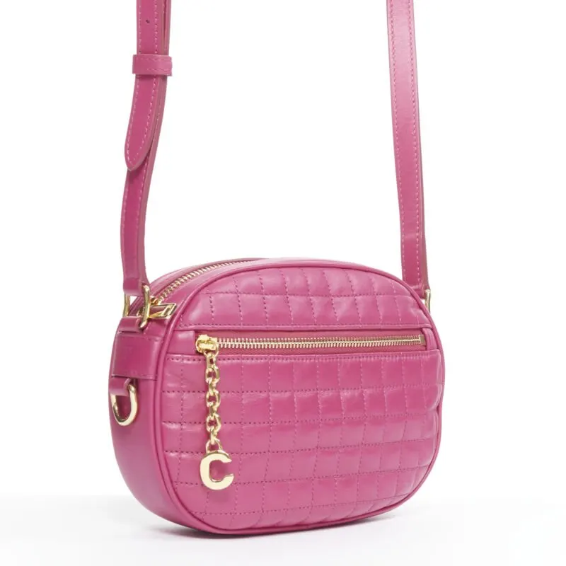 Celine Small C Charm camera bag Pink Leather Never worn, with tag - Inside View