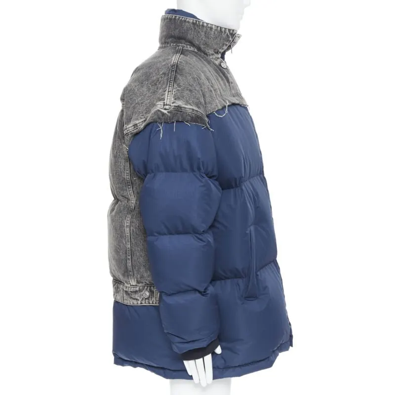 Balenciaga Navy Denim Puffer Blue Polyamide Never worn, with tag - Front View