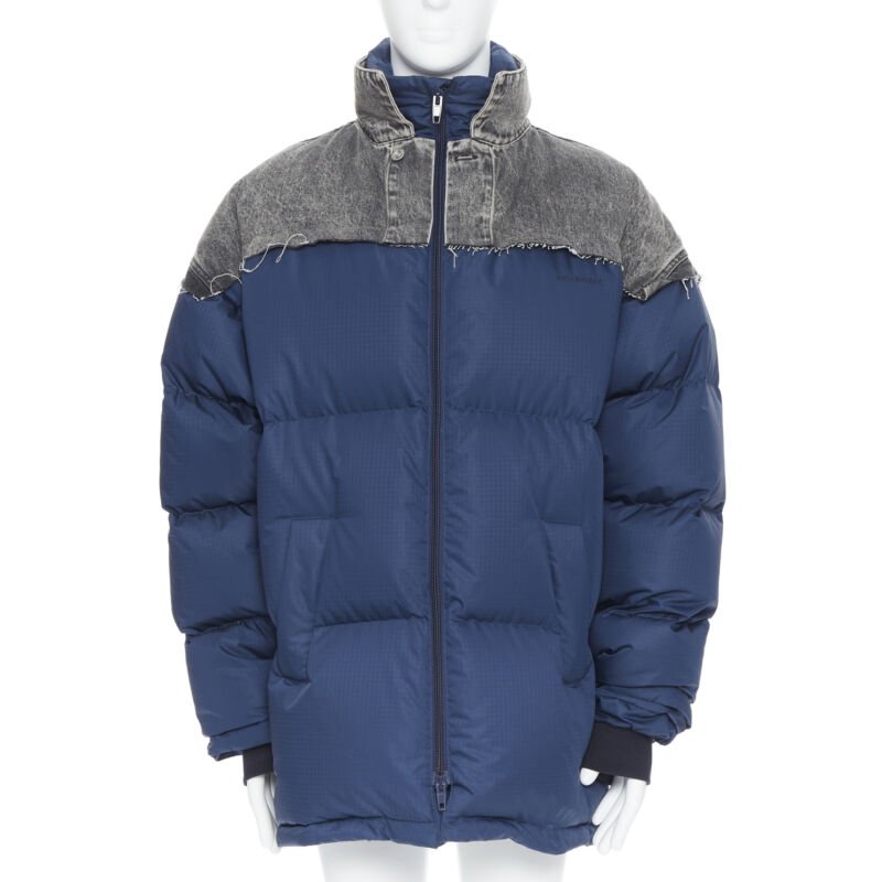 Balenciaga Navy Denim Puffer - Image 6