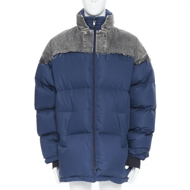 Balenciaga Navy Denim Puffer Blue Polyamide Never worn, with tag - Inside View