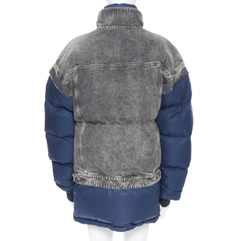 Balenciaga Navy Denim Puffer - Side view