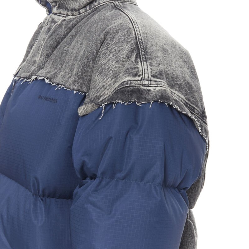 Balenciaga Navy Denim Puffer - Detail 2
