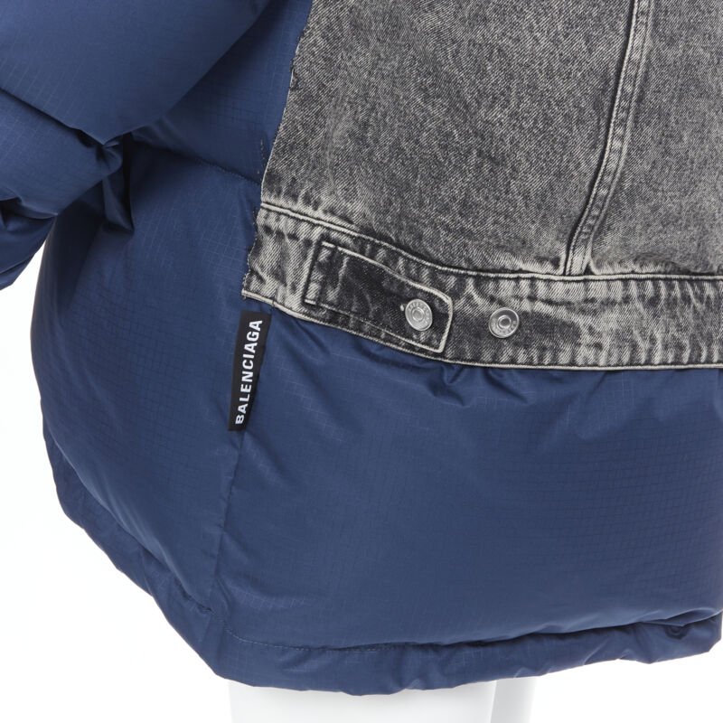 Balenciaga Navy Denim Puffer - Image 11