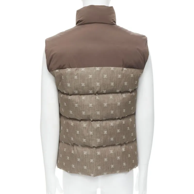 Fendi Zucca Puffer Vest Brown Cotton Never worn, with tag - Box View